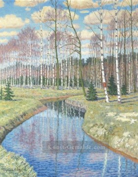 Landschaft Werke - SPRINGTIME Nikolay Bogdanov Belsky Flusslandschaft
